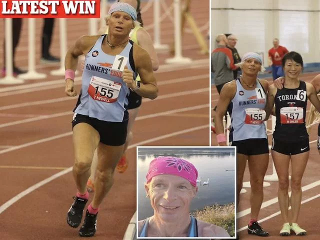 Мужик выигрывает у женщин соревнования по бегу, спортсменки недовольны